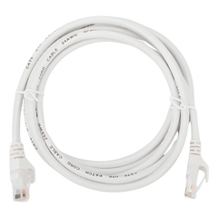 Cable de Parcheo (Patch Cord) / UTP / Cat. 6 (24 AWG) / 2 Metros (6.56 Pies) / Color Blanco/ Ideal para PoE+ / Interior