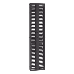 Organizador Vertical PatchRunner™, Doble (Frontal y Posterior), Para Rack Abierto de 45 Unidades, 8in de Ancho, Color Negro
