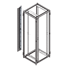 Organizador Vertical de Cables para Rack 45 UR (79 in) / Acero Negro RAL 9005 / Sección 95x208 mm (3.7x8.2 in) / Capacidad 726 Cables / Dedos cada 1.75 pulg / ProLine S1 HOFFMAN
