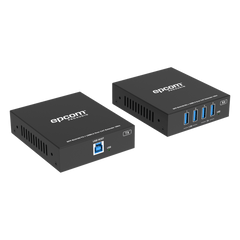 Extensor USB 3.0 | Hasta 100 m por CAT6a | PoC Bidireccional 24 Vcc | RS-232 | 4x USB-A