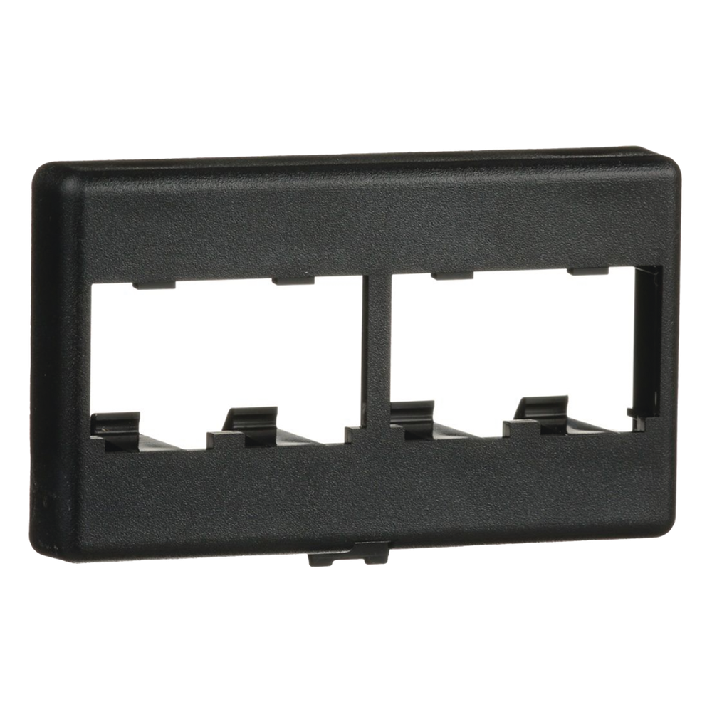 Placa de Mobiliario Modular Estándar, Salidas Para 4 Puertos Mini-Com, Color Negro