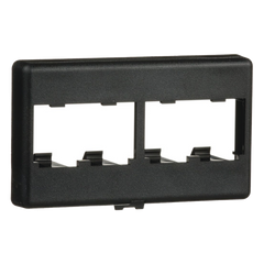 Placa de Mobiliario Modular Estándar, Salidas Para 4 Puertos Mini-Com, Color Negro