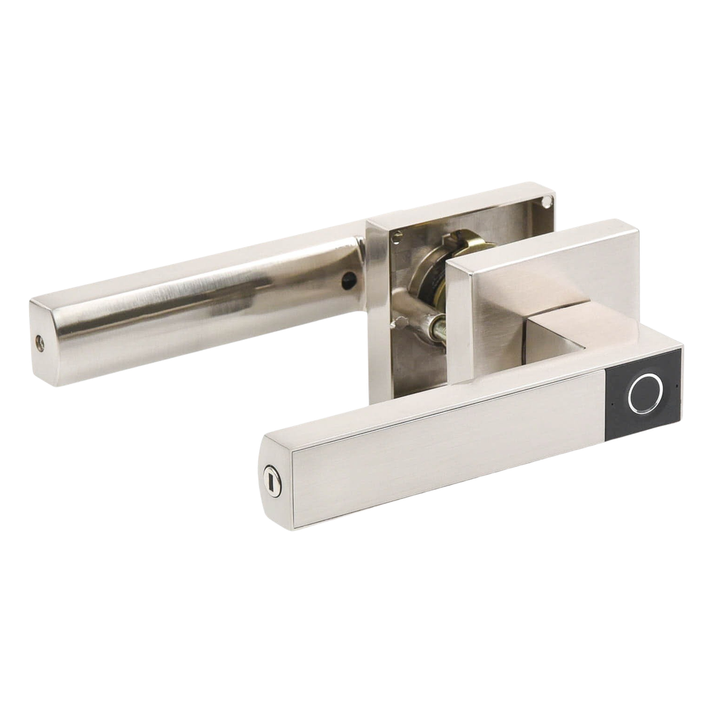 Manija Castelli Biométrica/ Niquel Satinado / 30 usuarios / Para Puerta Izq o Derecha de 60-70mm