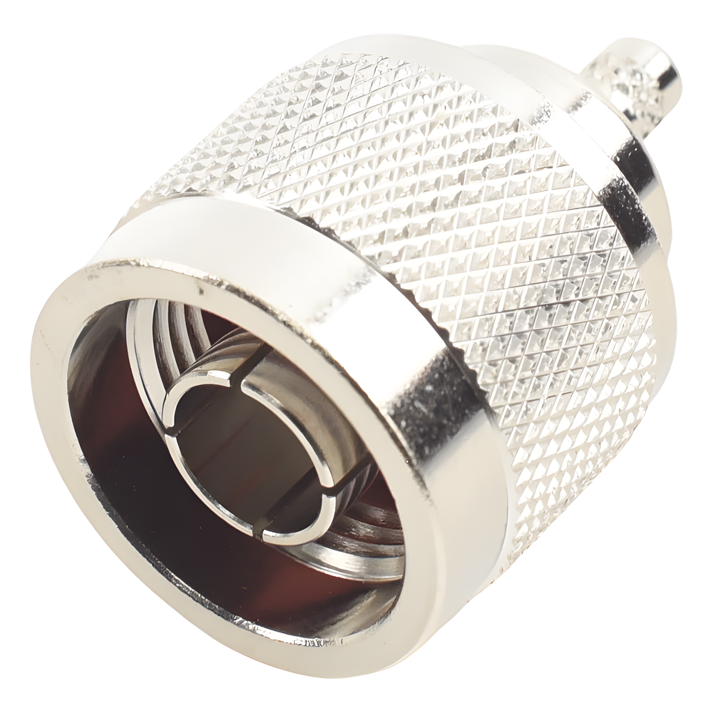 Conector N Macho Inverso de Anillo Plegable para cables RG-58/U, RG-142/U.