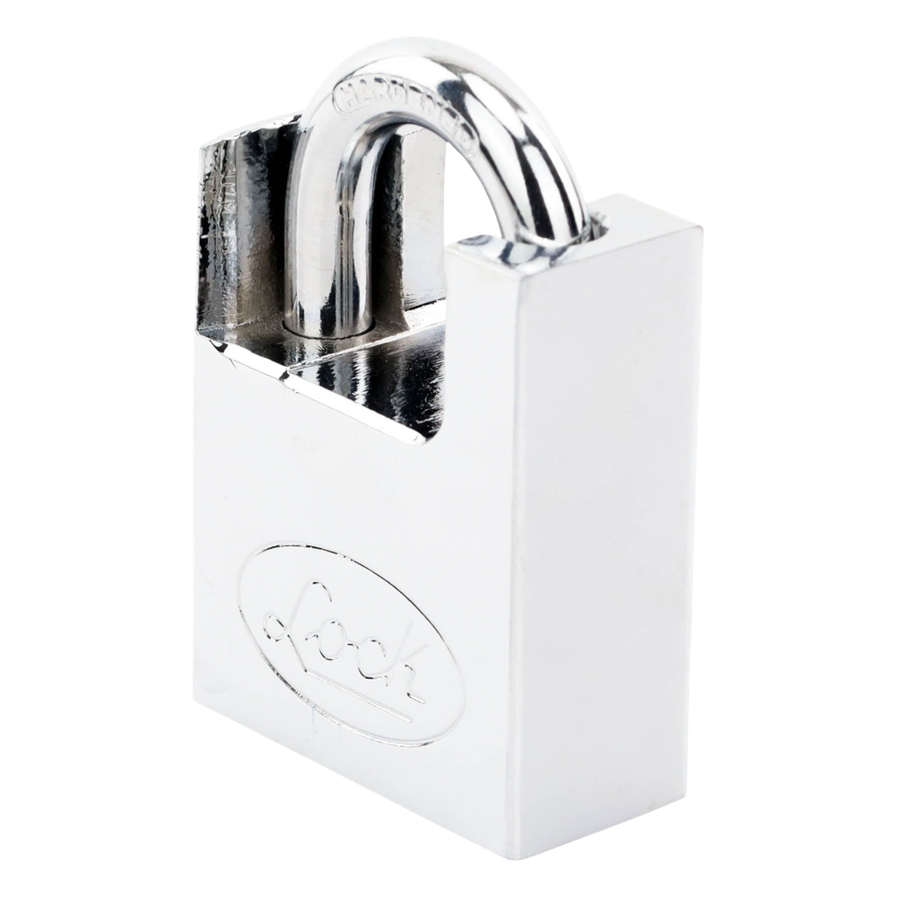 Candado de acero con Guarda Anti Palanca/ Acabado en Cromo Satinado / Doble Cerrojo / Medida 40 mm/ Nivel de seguridad 7/ 4 Llaves Abloy.