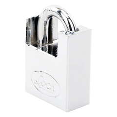 Candado de acero con Guarda Anti Palanca/ Acabado en Cromo Satinado / Doble Cerrojo / Medida 40 mm/ Nivel de seguridad 7/ 4 Llaves Abloy.