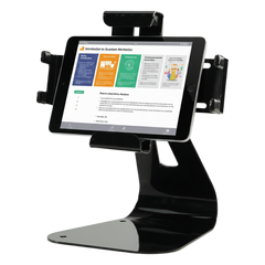 Soporte de Mesa Universal para Tabletas / Ajuste Universal Altura-Ancho / Inclinación ±30° / Rotación 360° / Capacidad 5 lb (2.27 kg) / Versión Seguridad Antirrobo / Gestión de Cables