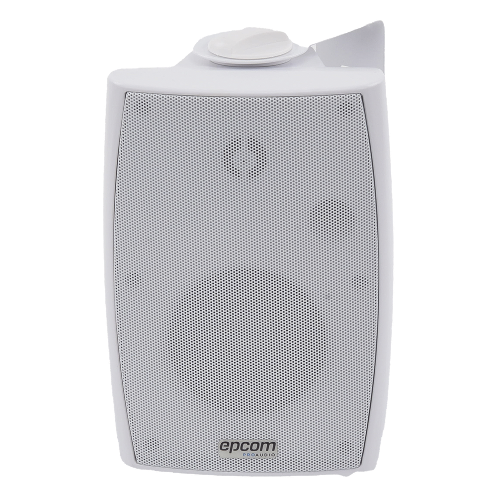 Altavoz de Pared de 2 vías | Woofer 4in + 1.5in | 2.5W - 20W | Para Sistemas 70/100V y 8 ohms | Material ABS | Rejilla y Bracket de Metal | Color Blanco