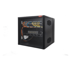 Gabinete AccessPlus de 8 UR Montaje en Pared de 19in / Doble Bisagra / Puerta con Ventana de Seguridad / 425 mm (16.7 in) x 620 mm (24.4 in) x 638 mm (25.1 in) / Color Negro