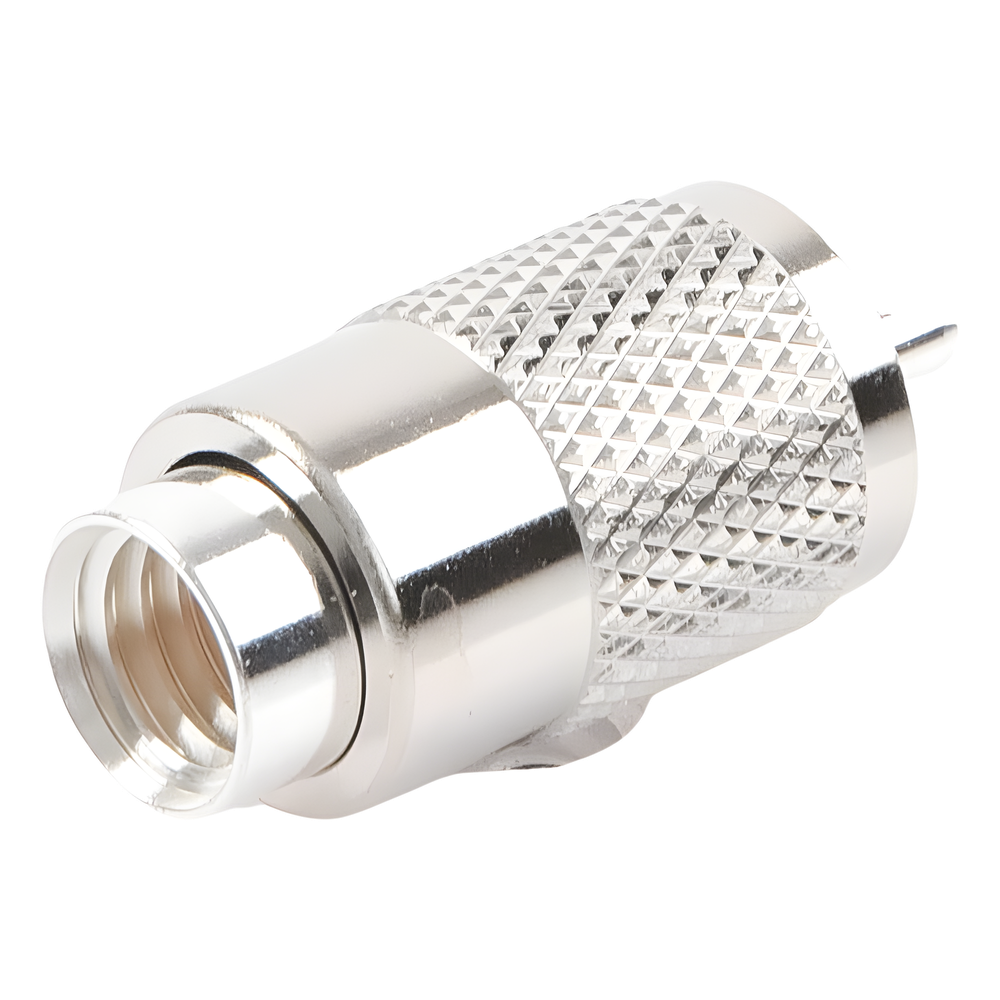 Conector UHF Macho (PL-259) para cables LP-400, RG-8/U, RG-8U-SYS, 8237, 8267, 8268, 9913, CTN-400, 7810, 8214, 7810A, RFLASH-1113, LMR-400, Plata (Concha-Níquel)/ Plata/ D.A.P. (Fibra Sintética)