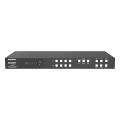 Switch de Video Matrix 4x4 HDMI 2.0 | 18Gbps Ancho de Banda | 4K2K@60Hz Resolución | 4 Entradas 4 Salidas HDMI | Audio LPCM y Dolby Digital | Control TCP-IP y RS-232 | Conectores Phoenix para Audio | Metal Enclosure