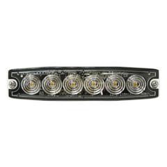 Luz Auxiliar de 6 LED, Ambar, lente Transparente, SAE