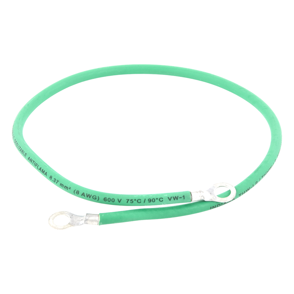 Jumper para Puesta a Tierra con Cable 8 AWG con Conectores de Ojo de 50 cm.