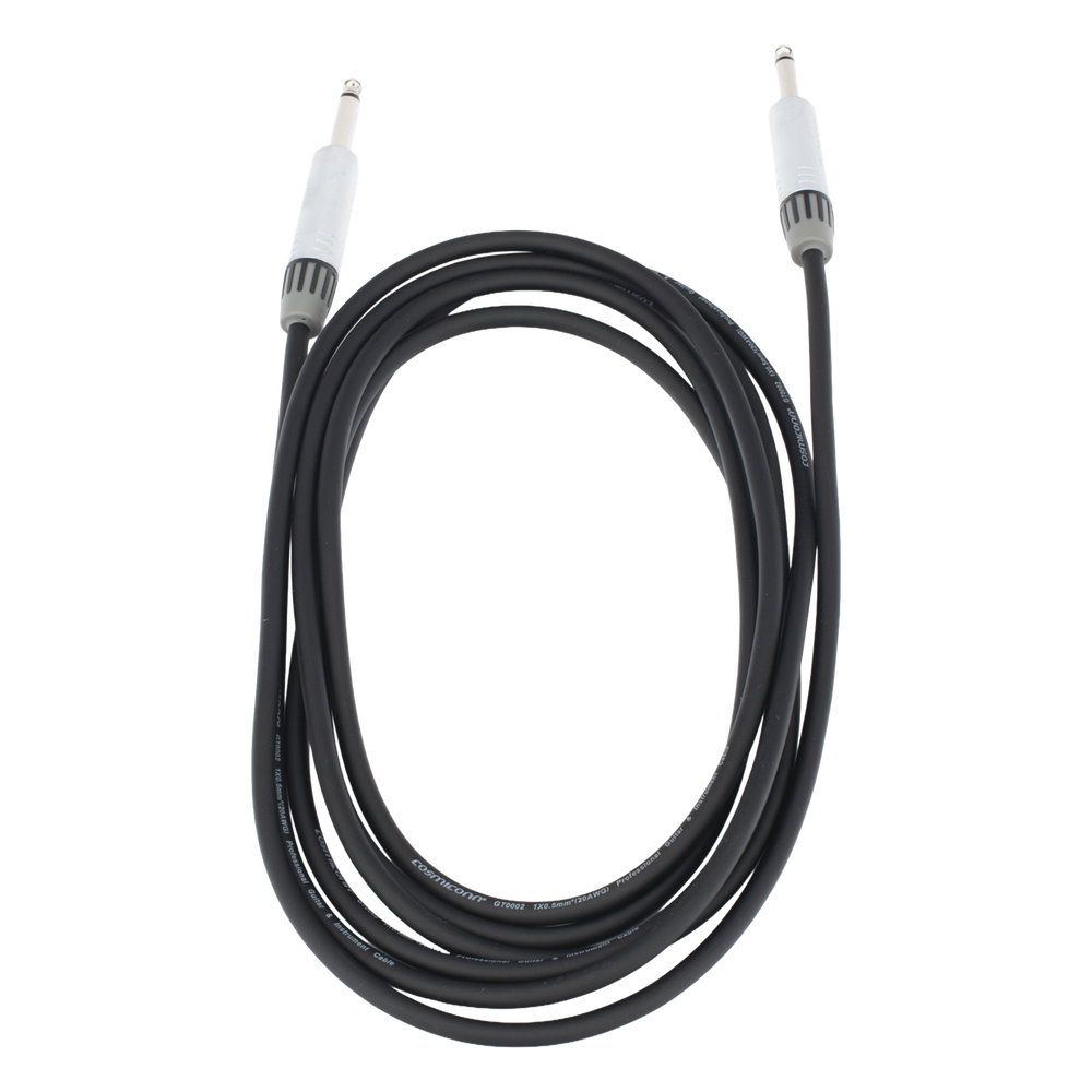 Cable de Audio | Plug 1/4 in a Plug 1/4 in Mono | Carcasa Cromada | Conectores Seetronic | Ideal para Instrumentos | Longitud 3m