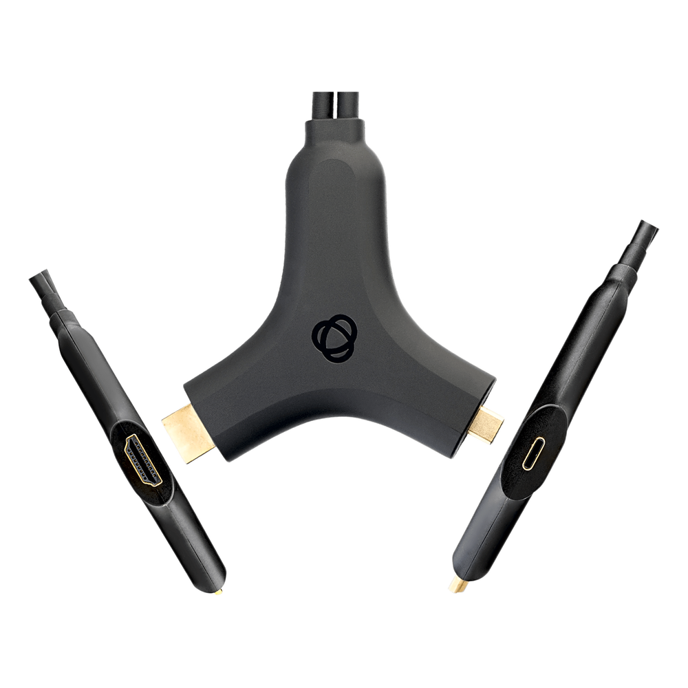 Adaptador Activo Multi-Formato | HDMI + USB 3.2 a USB-C | 4K@30Hz 4:4:4 | 60W PD | Carcasa ABS | Cable 2.7 m (8.85 ft)