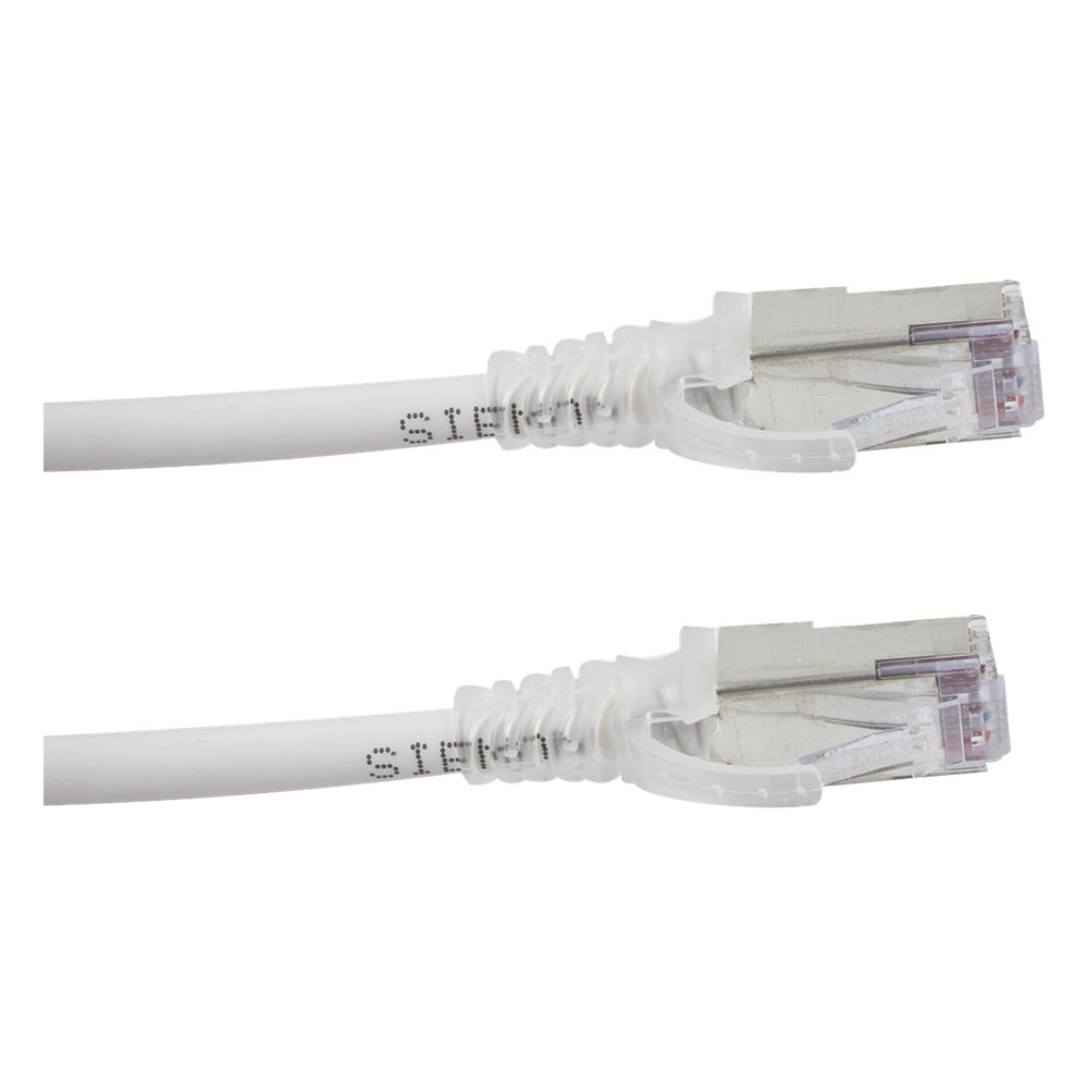 Patch Cord Skinny Cat6A Blindado S/FTP, 1.52 Metros (5 Pies), Diámetro Reducido 28 AWG, Color Blanco