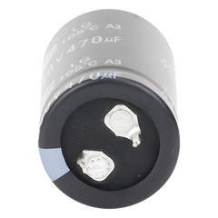 Capacitor Electrolítico de Aluminio, Radial de 470 µFd, 250 Vcc, 105 °C, 25 x 40 mm.