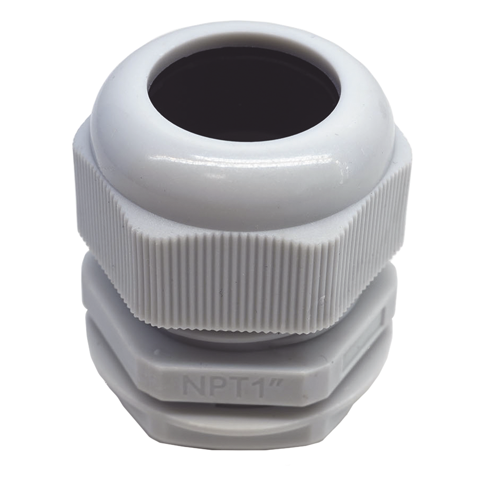 Conector Plástico Blanco Tipo Glándula para Rosca NPT 1"