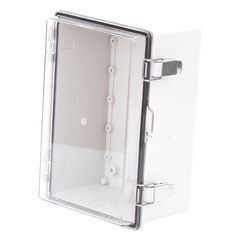 Gabinete Plástico ABS, Puerta Transparente, Uso en Intemperie IP66 (190 x 290 x 140 mm) cierre por Broche Inoxidable y Permite Cerrado con Candado y Llave (Perno 5mm) No Incluido