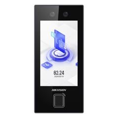 Terminal Facial MinMoe DS-K1T344MBFWX-E1 / Lector de Huellas y Tarjetas MIFARE / 3000 Rostros / 3000 Huellas / Pantalla 4.5" / Hik-Connect Teams / IP65 / PoE WiFi / HIK-IA / SIP