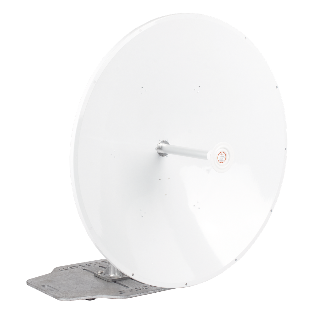 Antena direccional de 4 ft, 5.1 a 7.125 GHz, Ganancia 36 dBi, Conectores RP-SMA Hembra, Polarización doble, incluye montaje para torre o mástil