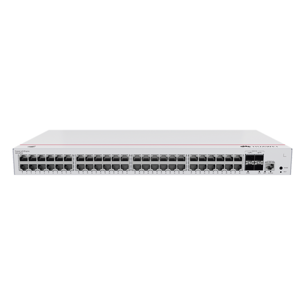 Switch de Distribución/Core Gigabit Administrable  Capa 3 / 48 puertos 10/100/1000 Mbps  / 4 Puertos 10GE SFP+ Uplink / ERPS / Rutas Estáticas / iStack / Administración Nube Gratis