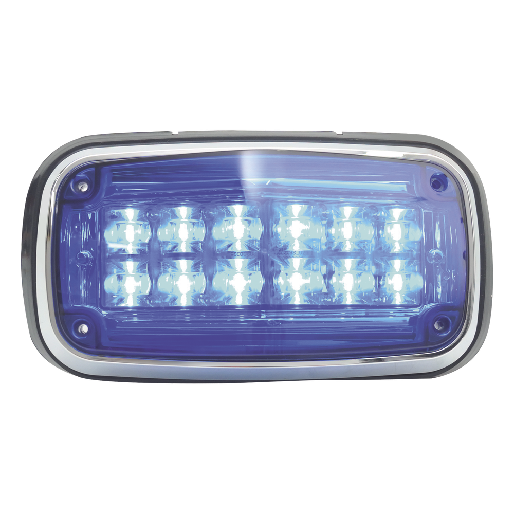 Luz de advertencia 8 X 4", Color Azul, IP67, SAE, Ideal para Ambulancias