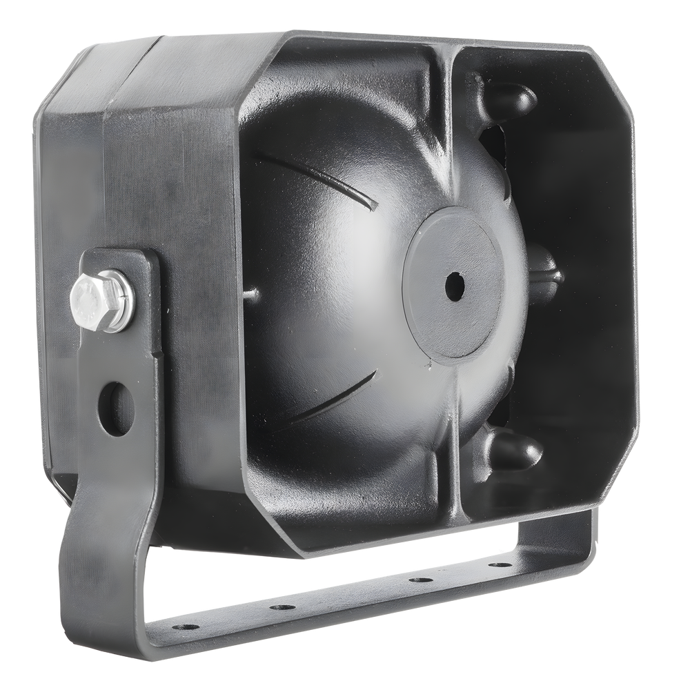Bocina Compacta de uso rudo, 100 Watts de Potencia, Ideal para vehículos de encubierto, 8 Ohms de Impedancia