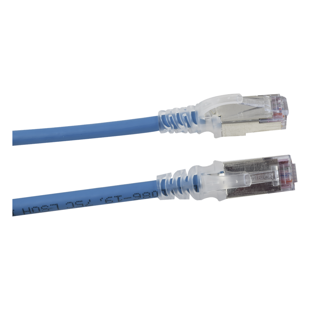 Patch Cord Skinny Cat6A Blindado S/FTP, 2.13 Metros (7 Pies), Diámetro Reducido 28 AWG, Color Azul
