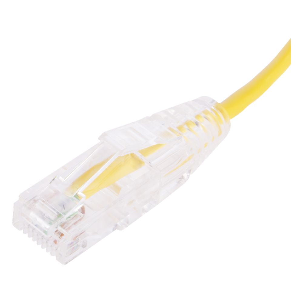 Cable de Parcheo Slim UTP Cat6 - 20 cm (7.87 Pulgadas) Amarillo Diámetro Reducido (28 AWG)