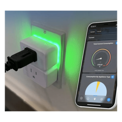Adaptador PlugIn inalámbrico WIFI/ Nube P2P / Medición de consumo/ Soporta Google y Alexa / 15A