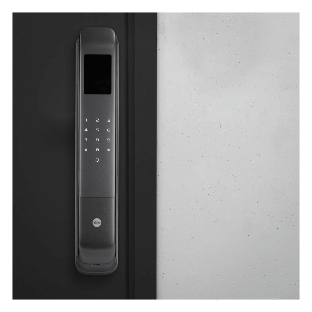Cerradura Digital Cornelius / Reconocimiento Facial 3D / Sensor de Huella con IA / Capacidad de 100 Huellas, 20 Face ID, 100 Tarjetas MIFARE / Doble Verificación / Bloqueo Automático / Modo Niños / IP54 / Aleación de Aluminio