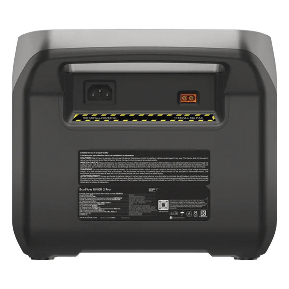 EcoFlow River 2 Pro | Estación de Energía Portátil 768Wh Litio LFP / 4 AC 800W (Max. 1600W) / 1 USB-C 100W / 3 USB -A 12W / Cargador de Coche 10A, 126W Max. / Conectividad WiFi y Bluetooth (App) / Carga Solar 220W Max.