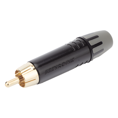 Conector Macho RCA | Carcasa Enchapada en Negro | Contacto Enchapado en Oro | Cable OD 3.5-6.5mm