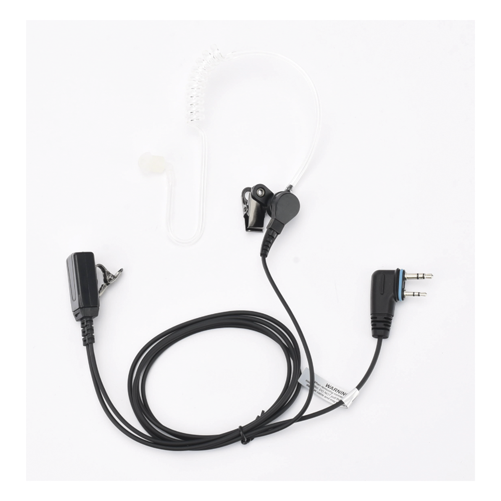 Micrófono-Audífono de Tubo Acústico Transparente / Conector 2 Pines / PTT de Solapa / Kevlar / Compatible ICOM