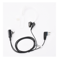Micrófono-Audífono de Tubo Acústico Transparente / Conector 2 Pines / PTT de Solapa / Kevlar / Compatible ICOM