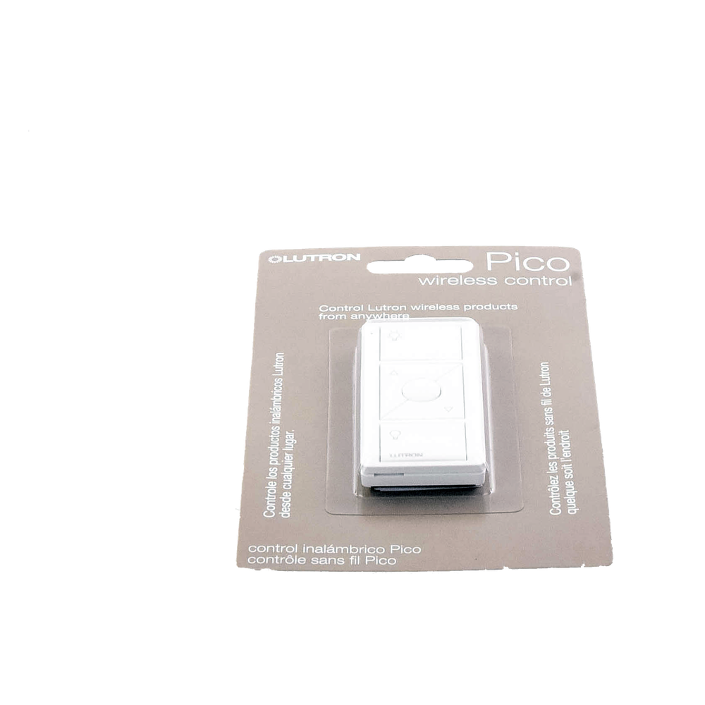 Control Pico inalámbrico de 3 botones con subir y bajar para iluminación, batería de 10 años, compatible con Caseta Wireless, RadioRA 2, Vive y GRAFIK Eye QS, color blanco