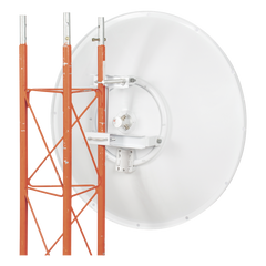 Antena direccional de 3ft, 4.9 a 6.5 GHz, Ganancia 34 dBi, Conectores N-hembra, Polarización doble, incluye montaje para torre o mástil