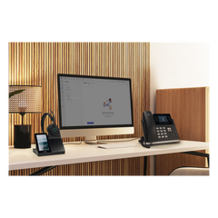 Auriculares estéreo Yealink WH68 para estaciones de trabajo edición MS/ Pantalla táctil de 4" Base DECT y auriculares con Bluetooth integrado/ Cancelación activa de ruido/ Triple conexión/ Hub USB