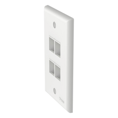 Placa de Pared Vertical, Salida Para 4 Puertos Keystone, Color Blanco
