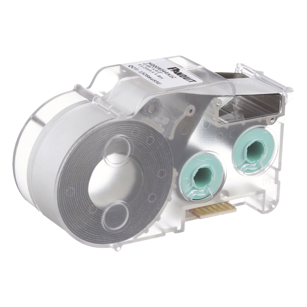 Casete de Etiquetas de Poliolefina de Cinta Continua, Tubo Termocontráctil, 11.2 mm de Ancho, 2.4 Metros (7.87 Pies) de Largo, Para Cables de 2 a 6.4 mm (16-10 AWG) de Diámetro, Color Blanco