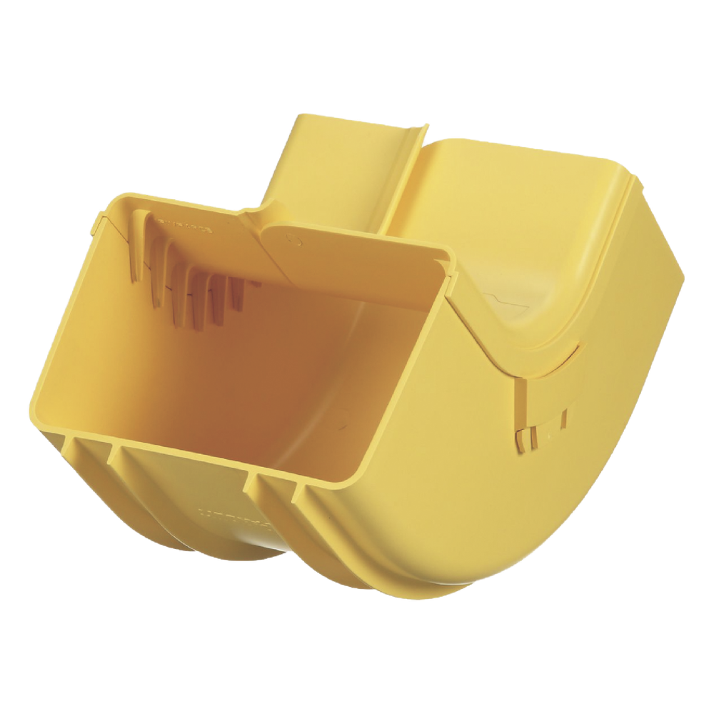 Bajada Vertical Interior de 90º con Tapa, Para uso con Canaletas 6X4 FiberRunner™, Color Amarillo