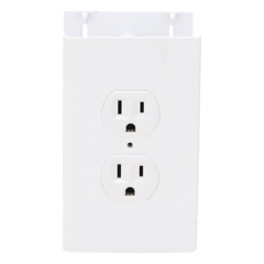 Contacto eléctrico doble, soporte y tapa color blanco de PVC auto extinguible,  para canaleta TEK100 (5591-10200)