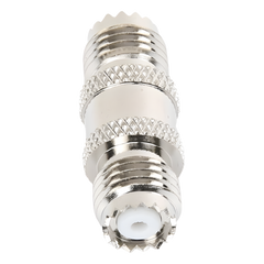 Adaptador Barril en Línea, de Conector Mini-UHF Hembra a Mini-UHF Hembra, Níquel/ Oro/ Teflón.