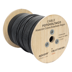 Cable Fotovoltaico Negro / Cobre Estañado / 6 mm² (10 AWG) / 2000V / Rollo de 500 m / / UL 4703 y TUV