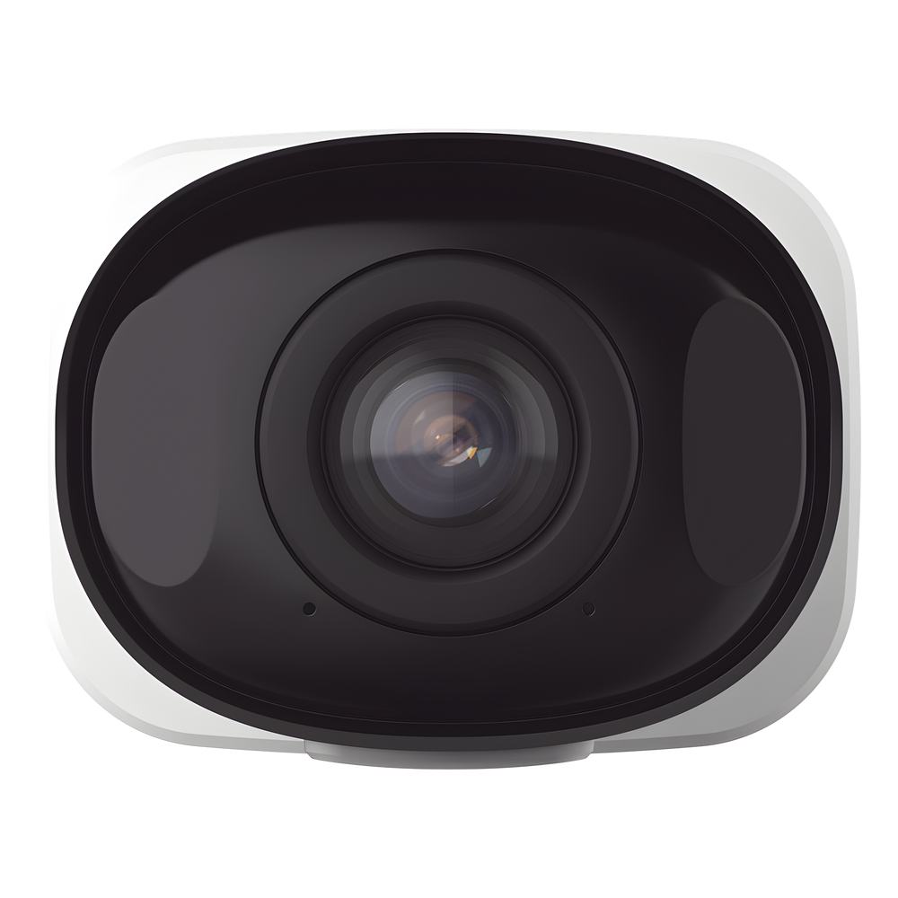 Cámara Bullet de Red Mini Panorámica 180° AI / 4K / Super WDR 120dB / Micrófono Integrado / IP67-IK10 / Soporte PoE / Almacenamiento 1TB / Analítica IA VCA 8 Modos / ONVIF y VMS
