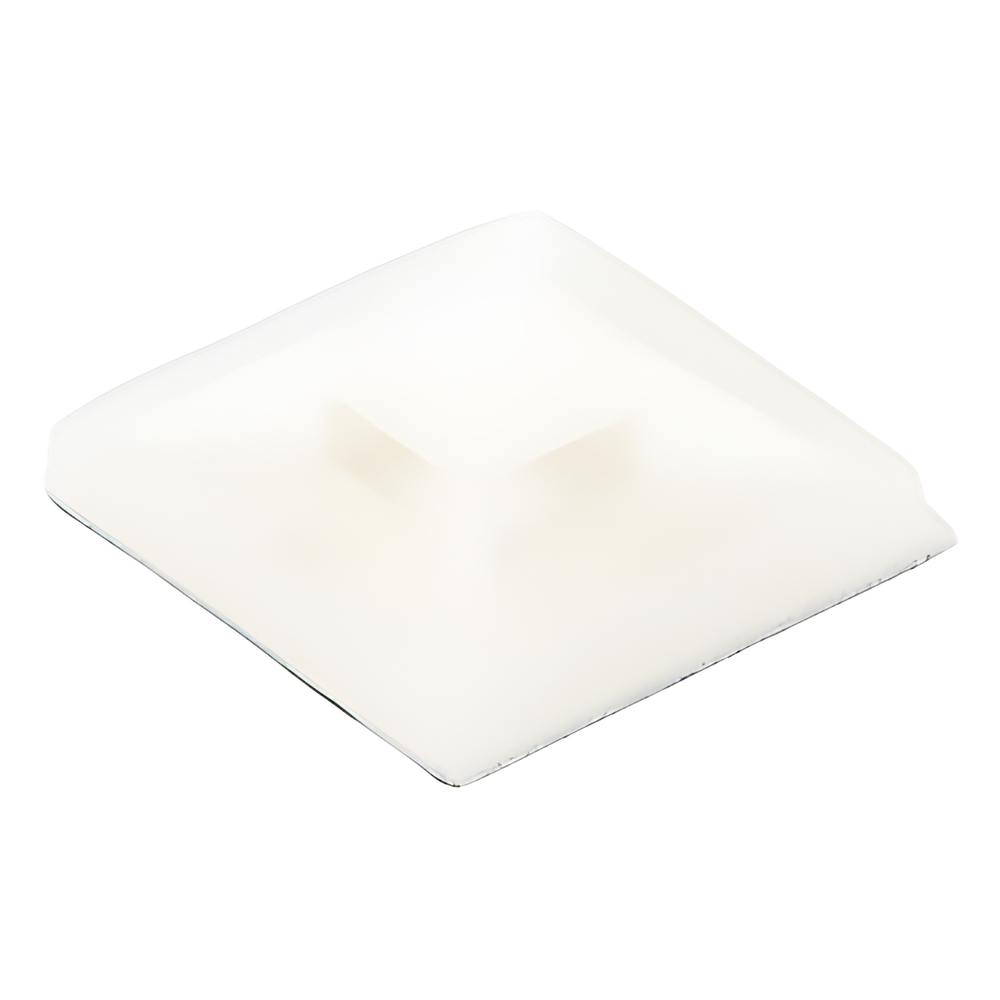 Montaje-Sujetador Adhesivo STRONGHOLD de 4 Vías de 1" x 1" x 1/4", Color Natural,  Nylon 6.6 Retardante de Llamas V-2, Paquete de 100pz