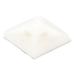 Montaje-Sujetador Adhesivo STRONGHOLD de 4 Vías de 1" x 1" x 1/4", Color Natural,  Nylon 6.6 Retardante de Llamas V-2, Paquete de 100pz
