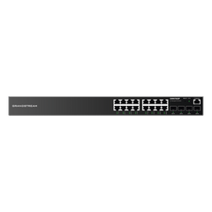 Switch Gigabit PoE+ Administrable / 16 puertos 10/100/1000 Mbps + 4 Puertos SFP Uplink / Hasta 240W / Compatible con GWN Cloud.