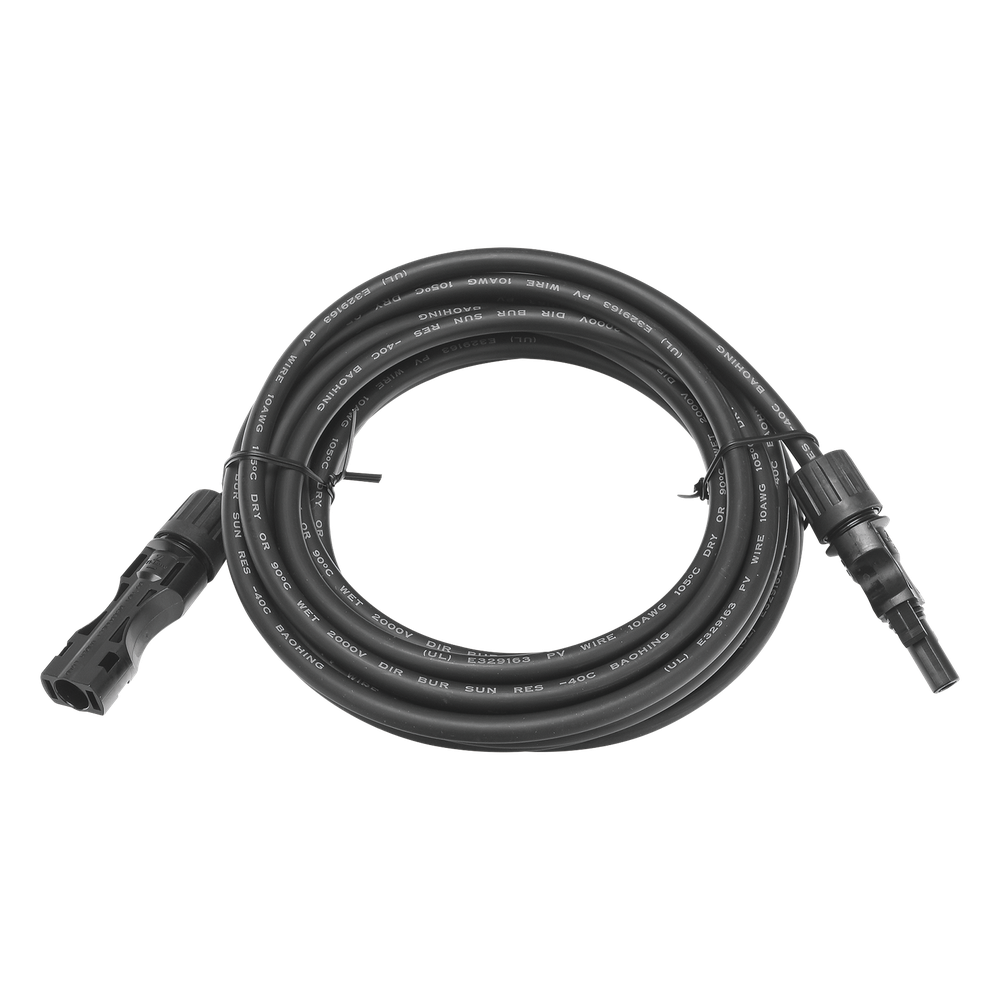 Cable Fotovoltaico 2.5 m, Negro, Calibre 10 AWG con Terminales MC4 en Ambos Extremos